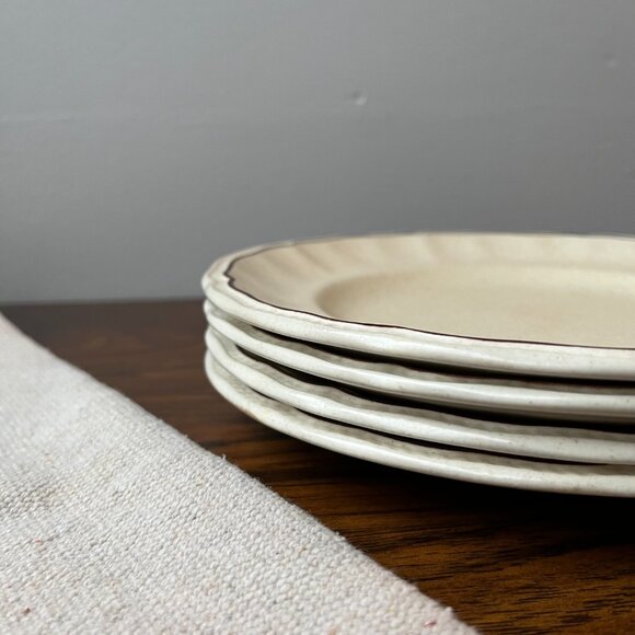 Kensington Staffordshire Handcrafted England Ironstone 4 Salad Plates - Picture 2 of 7